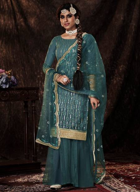Dark Firozi ARYA NOORANI 4 New Wedding Wear Designer Embroidery Salwar Suits Collection 14005